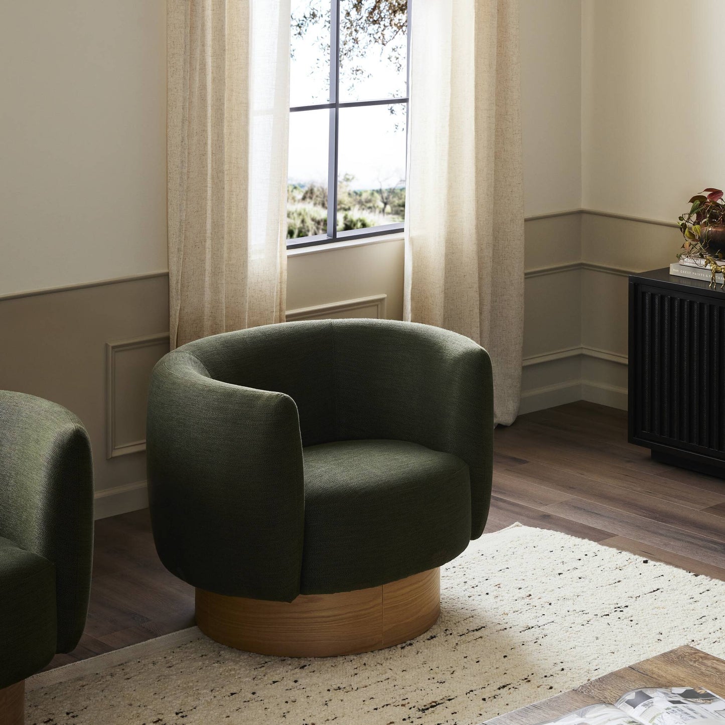 Calista Swivel Chair- Atlantis Moss