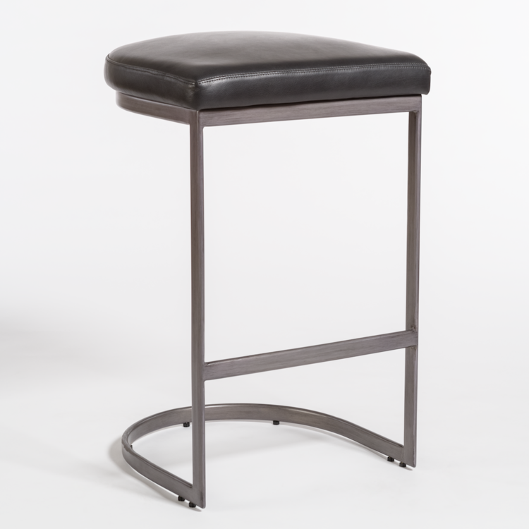 San Rafael Counter Stool in Aged Obsidian and Burnished Riviera