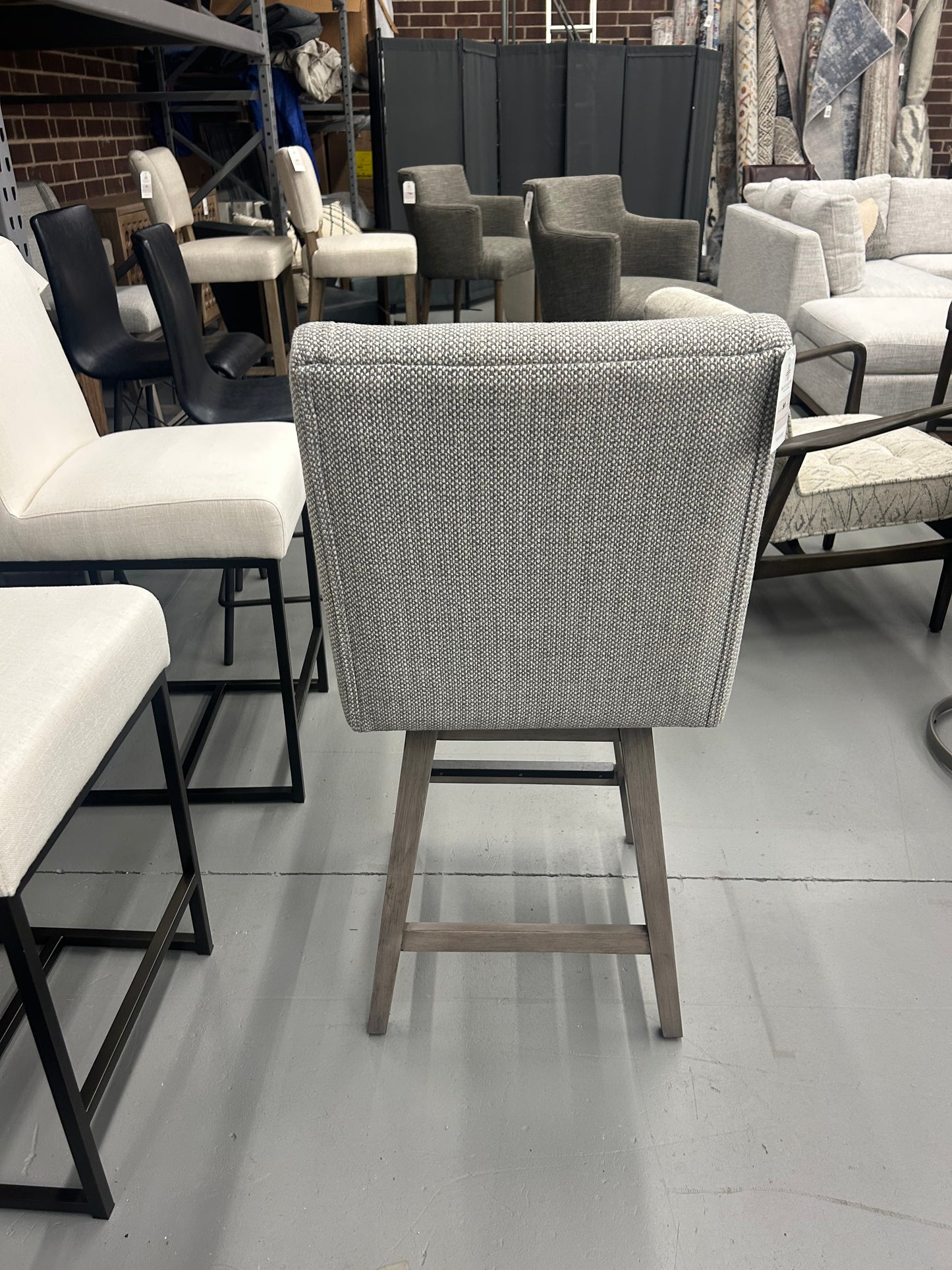 Tribeca Swivel Counter Stool in Cool Gray and Weathered Oak
