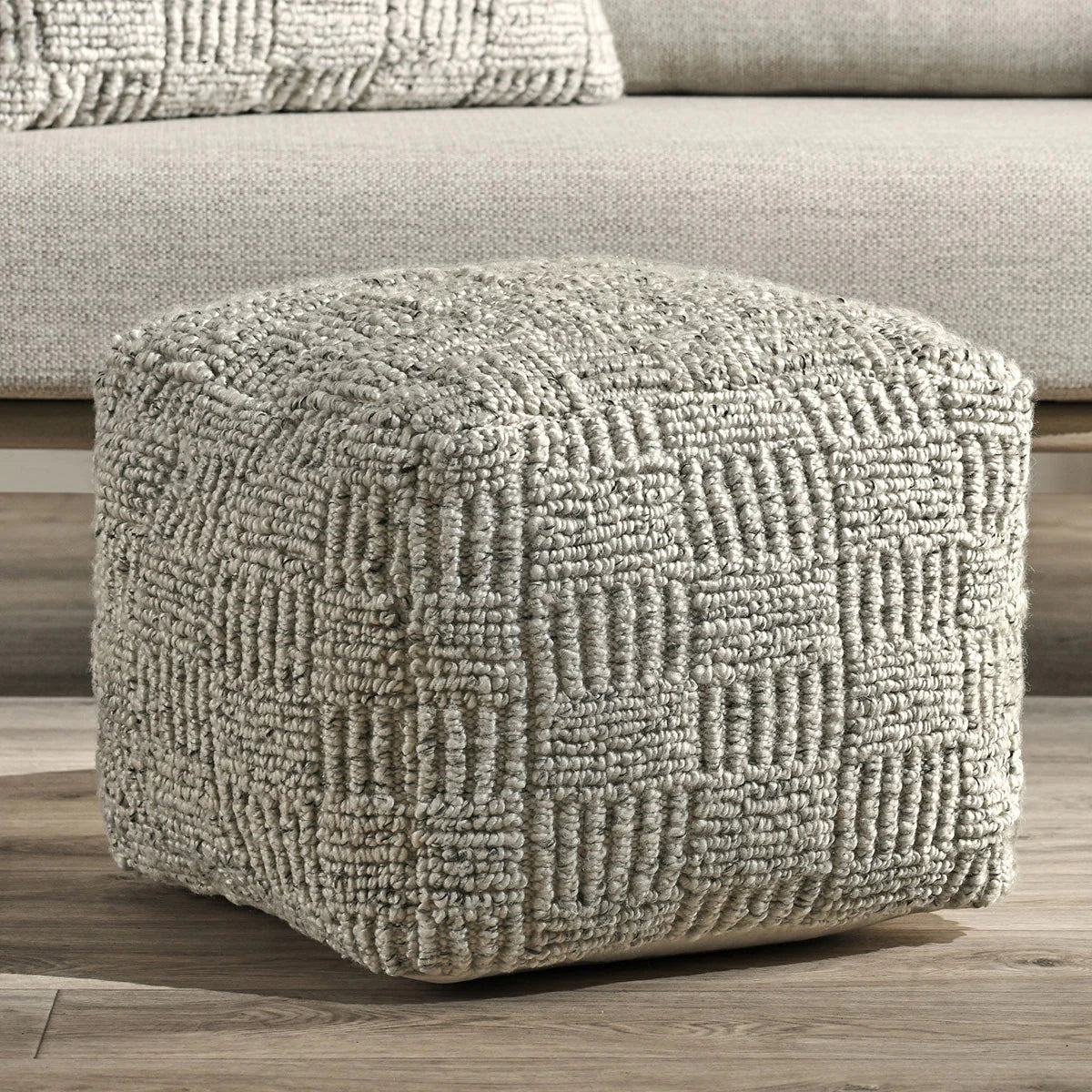 Performance Vico Pouf- Ivory Multi