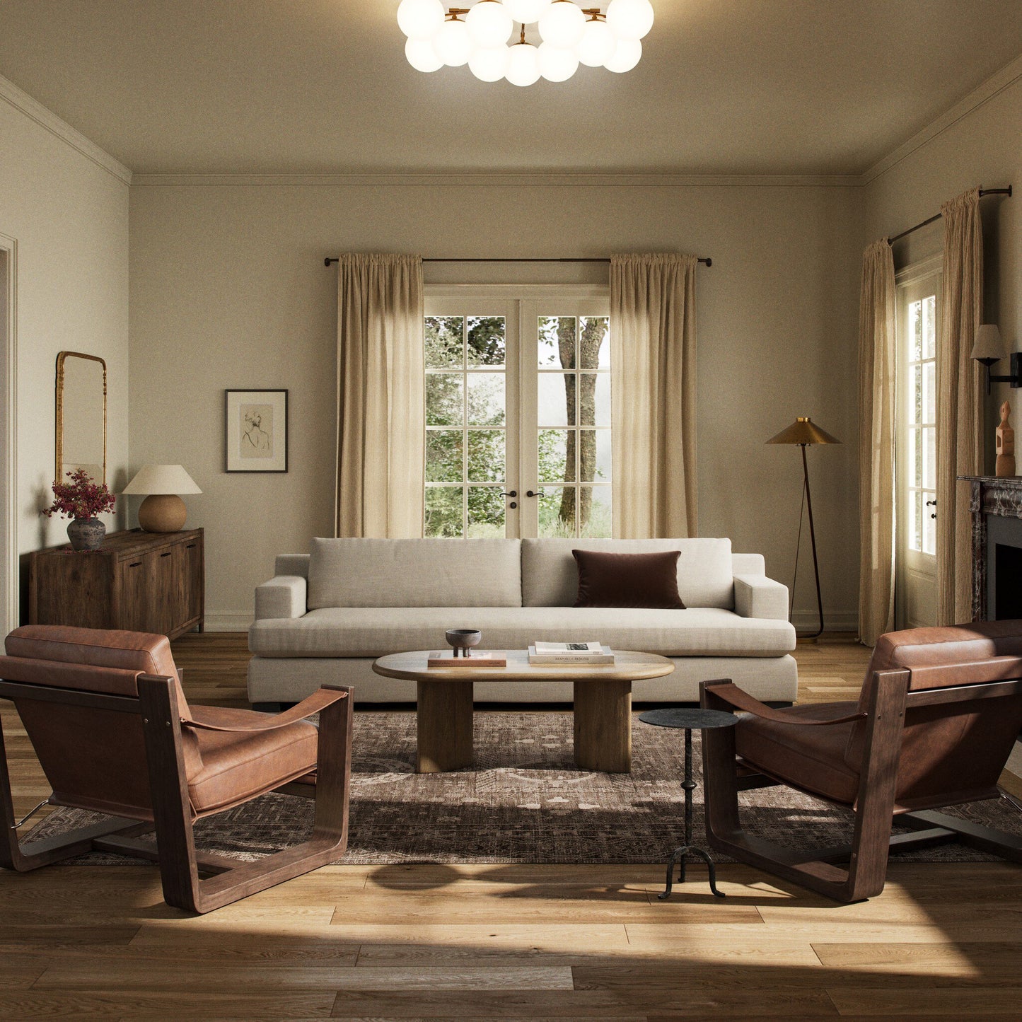 Crispin Sofa 110"- Savoy Parchment