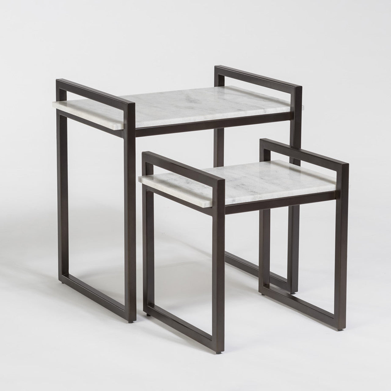 Santa Barbara Nesting Table in Gunmetal Finish