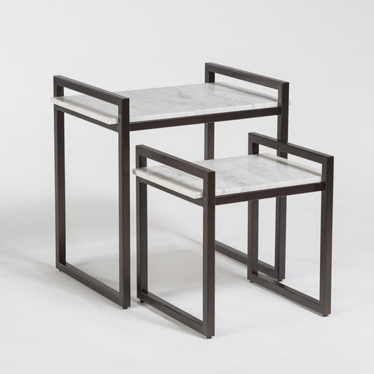 Santa Barbara Nesting Table in Gunmetal Finish