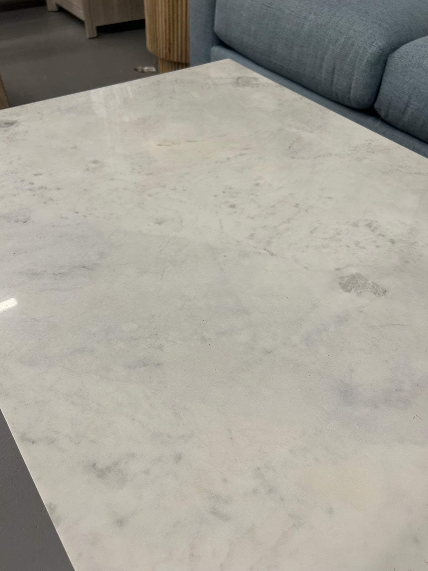 Natalie 48" Coffee Table White (Marble/Silver)