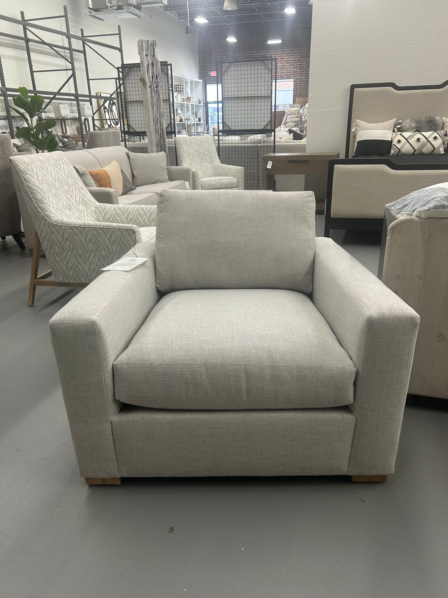 Moore Chair, Fabric: BR105-10, Finish: Washed Oak