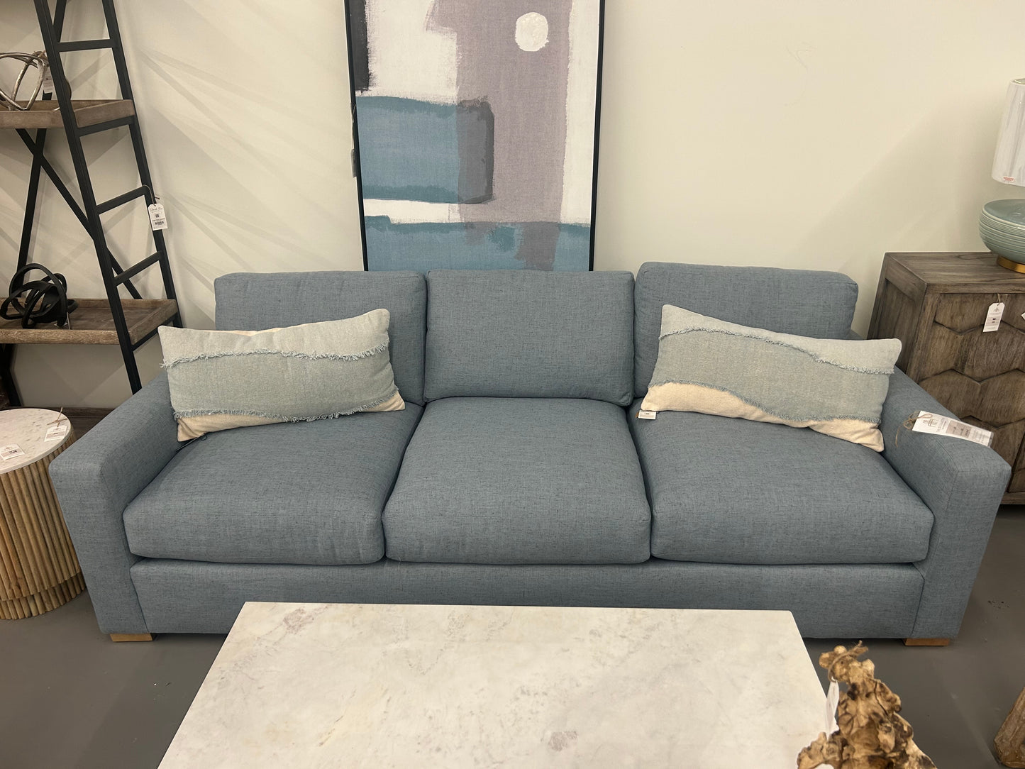 Moore Couch, Fabric: BR105-52, Finish: Washed Oak