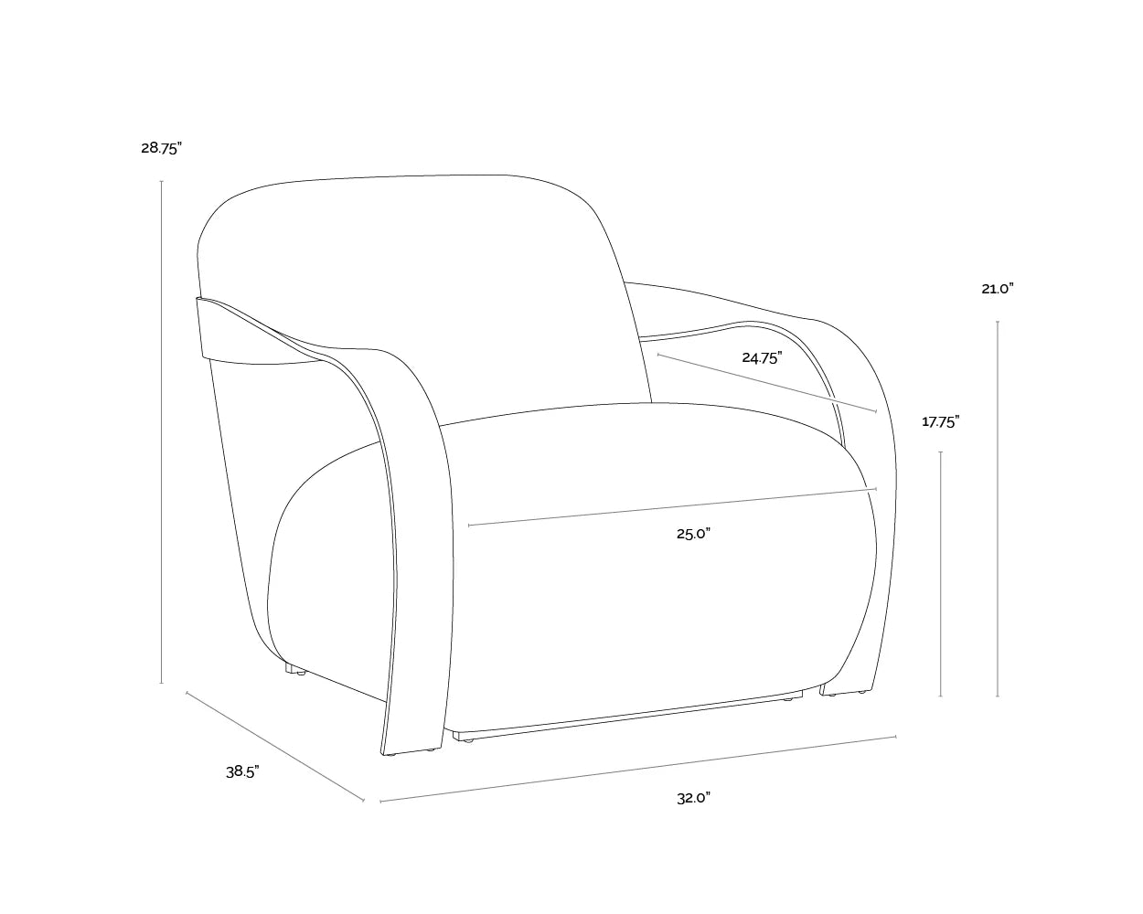 Sonesta Lounge Chair - Antique Brass (Performance Fabric)