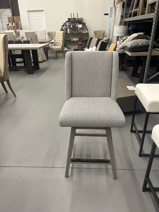 Tribeca Swivel Counter Stool in Cool Gray and Weathered Oak