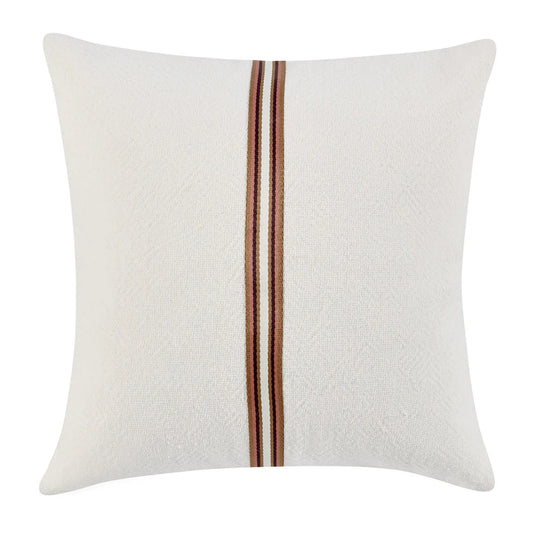 TL Ralph 22"x22" Pillow-Ivory/Sangria Red