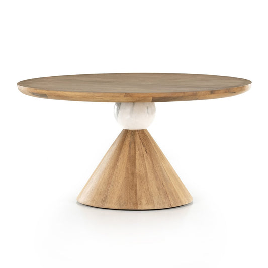 Bibianna Dining Table, Smoked Honey, White