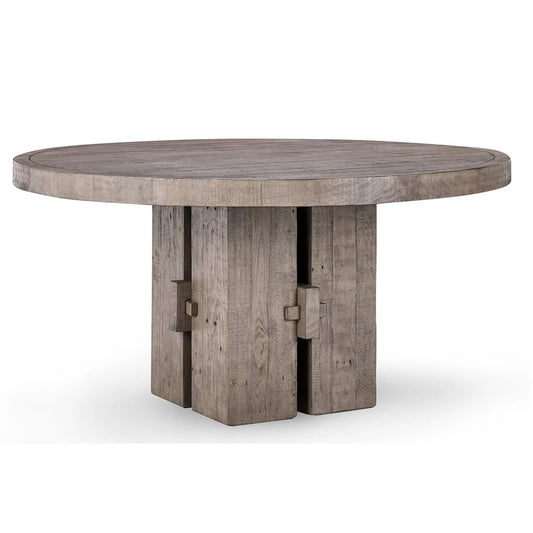 Trommald 60" Round Dining Table Distressed Gray